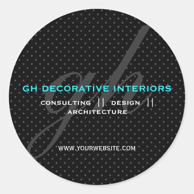 Adesivo Redondo Autocolante de Iniciais do Bolinhas (Frente)