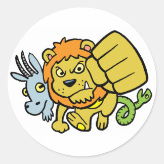 Adesivo Redondo Autocolante de mascote Super Punch