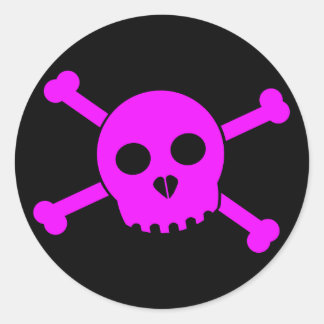 Adesivo Redondo Autocolante de Morte Rosa Incluso