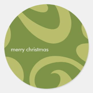 Adesivo Redondo Autocolante de Natal moderno - Verde