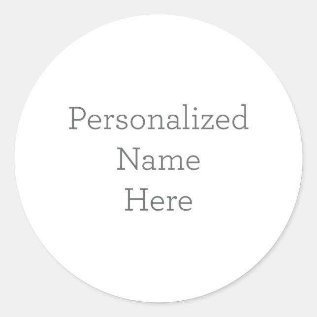 Adesivo Redondo Autocolante de nome personalizado (Frente)