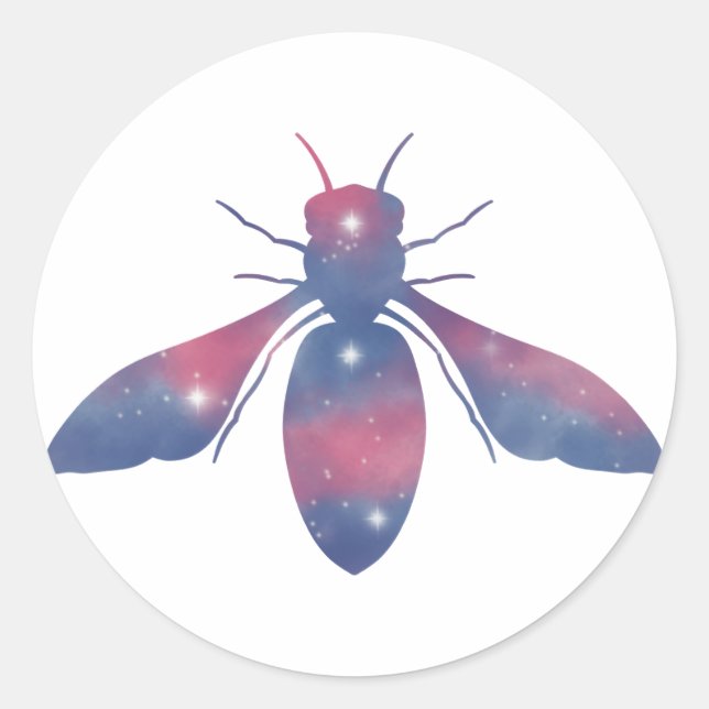 Adesivo Redondo Autocolante de Paisagem das Abelhas de Mel (Frente)