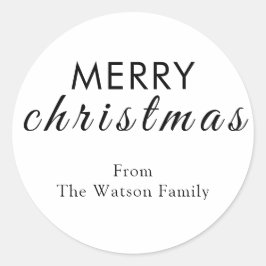 Adesivo Redondo Autocolante de Script de Natal Moderno