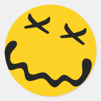 Adesivo Redondo Autocolante de sorriso N2O, brilhante