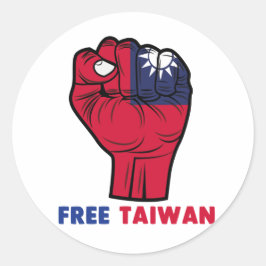 Adesivo Redondo Autocolante de Taiwan livre #freetaiwan