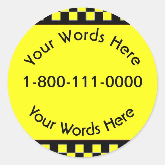 Adesivo Redondo Autocolante de Taxi Personalizado (Frente)