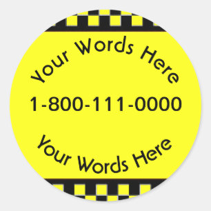 Adesivo Redondo Autocolante de Taxi Personalizado