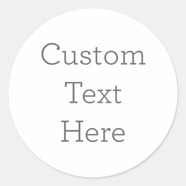 Adesivo Redondo Autocolante de texto único (Frente)