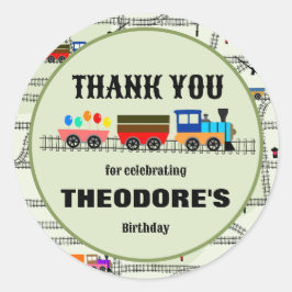 Adesivo Redondo Autocolante de trens e trilhas para crianças ferro