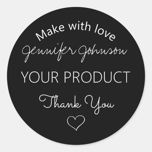 Adesivo Redondo Autocolante Design Clássico de Joalharia Personali (Frente)