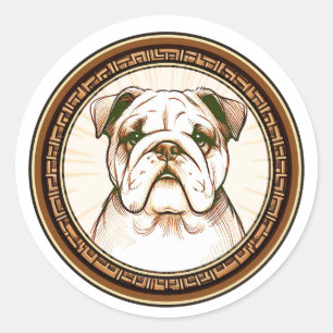 Adesivo Redondo Autocolante digital Bulldog