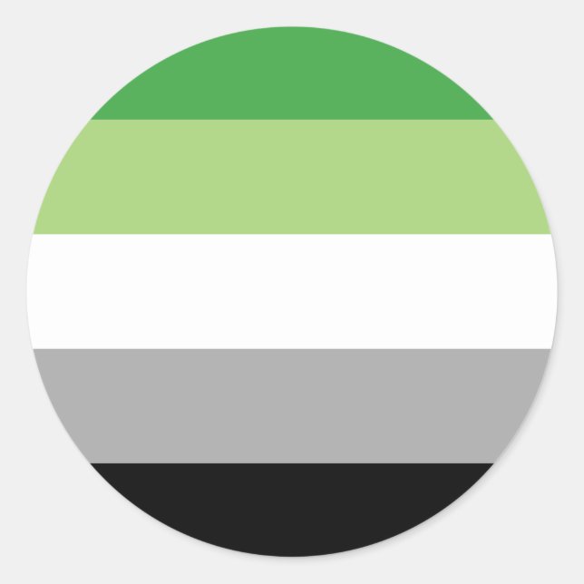 Adesivo Redondo Autocolante do Círculo do Orgulho Aromântico (Frente)