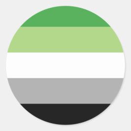 Adesivo Redondo Autocolante do Círculo do Orgulho Aromântico