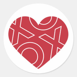 Adesivo Redondo Autocolante do Coração Beijo Hugs