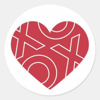 Adesivo Redondo Autocolante do Coração Beijo Hugs