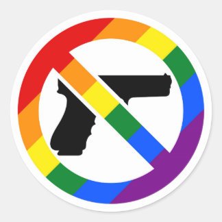 Adesivo Redondo Autocolante do Orgulho LGBT Anti-Gun