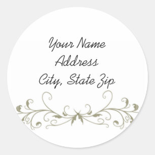 Adesivo Redondo Autocolante do Perfil Art Deco