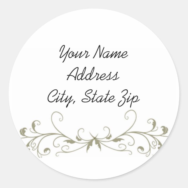 Adesivo Redondo Autocolante do Perfil Art Deco (Frente)