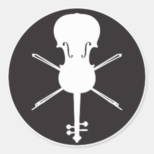 Adesivo Redondo Autocolante e Arcos cruzados (Caveira e Crossbones