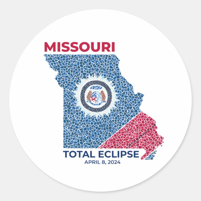 Adesivo Redondo Autocolante Eclipse Round do Missouri (Frente)
