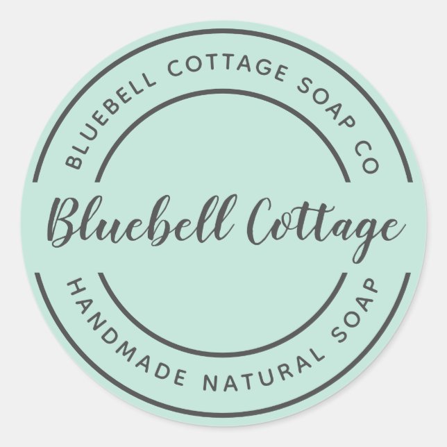 Adesivo Redondo Autocolante Elegante Moderno de Soap Business Pers (Frente)