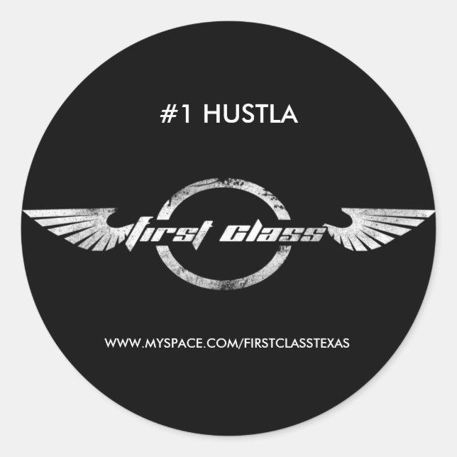 Adesivo Redondo autocolante hustla (Frente)