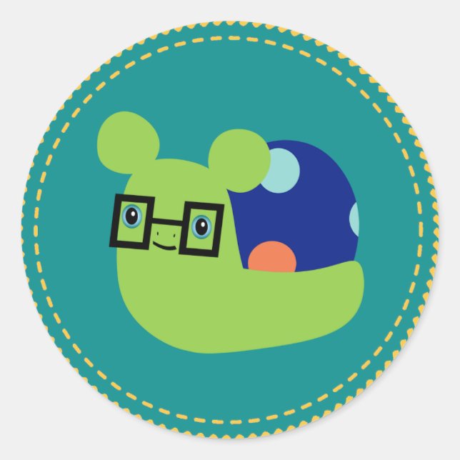 Adesivo Redondo Autocolante IGGPPCamp Snail Mascot (Frente)