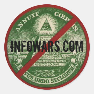 Adesivo Redondo Autocolante INFOWARS.com