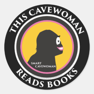 Adesivo Redondo Autocolante inteligente: Esta cavewoman lê boo