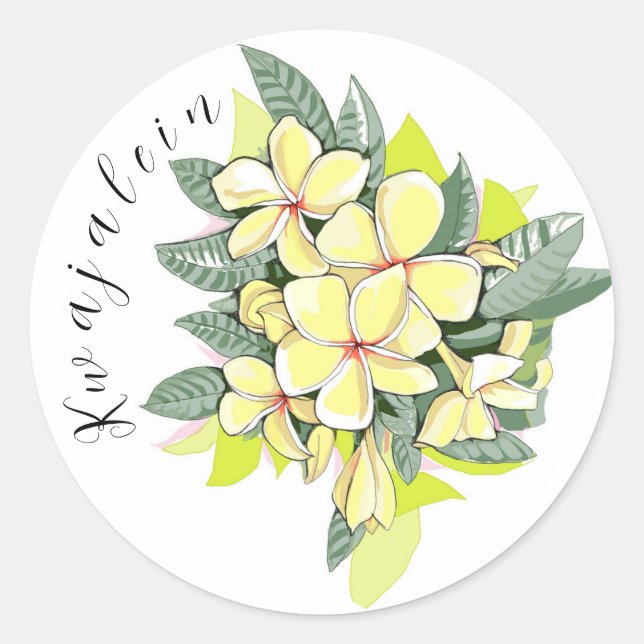 Adesivo Redondo Autocolante Kwaj (Frente)