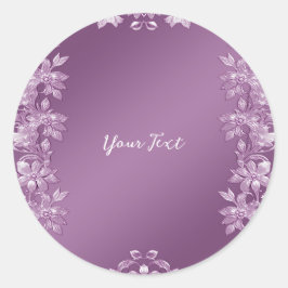 Adesivo Redondo Autocolante Lilac Floral Moderno