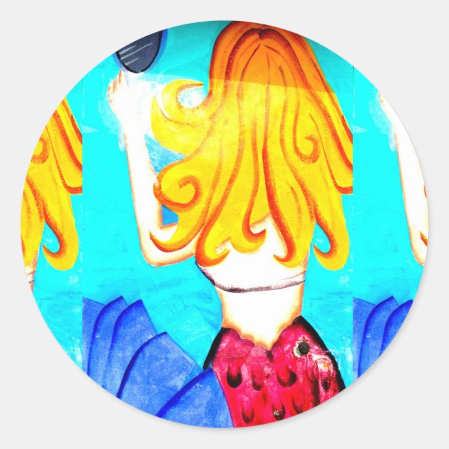 Adesivo Redondo autocolante loiro (Frente)