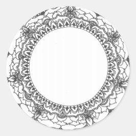 Adesivo Redondo Autocolante Mandala