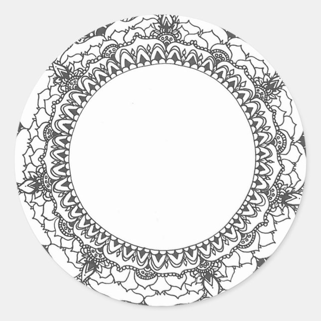Adesivo Redondo Autocolante Mandala (Frente)