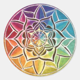 Adesivo Redondo Autocolante Mandala Colorido