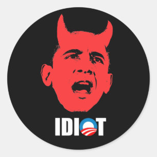 Adesivo Redondo Autocolante no vidro traseiro de Anti-Obama -