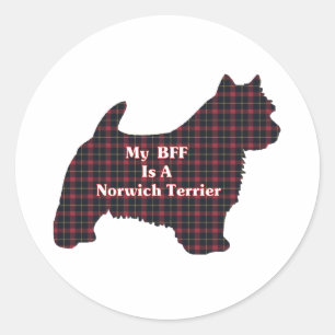 Adesivo Redondo Autocolante Norwich Terrier BFF