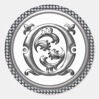 Adesivo Redondo Autocolante O Round em Prata