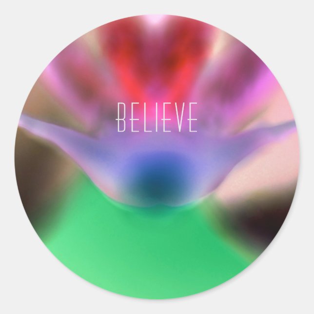 Adesivo Redondo Autocolante Orquídeo "Acredite" (Frente)
