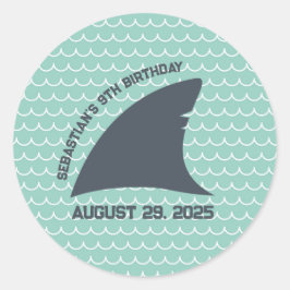 Adesivo Redondo Autocolante personalizado | Aqua e Onda Branca