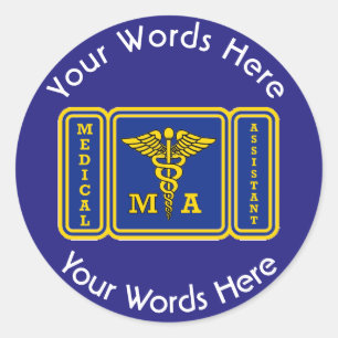 Adesivo Redondo Autocolante Personalizado do Assistente Médico