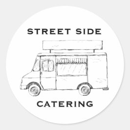Adesivo Redondo Autocolante Personalizado do Caminhão de comida