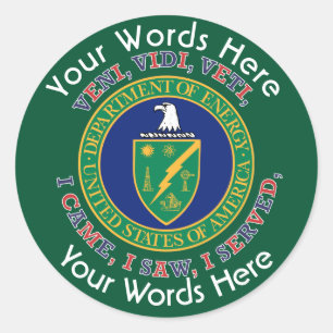 Adesivo Redondo Autocolante personalizado do Department of Energy 
