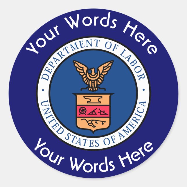 Adesivo Redondo Autocolante personalizado DOL do Departamento de T (Frente)