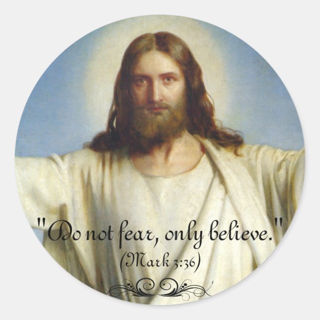 Adesivo Redondo Autocolante Personalizado "Não Tenha Medo, Só Acre (Frente)