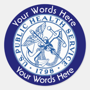 Adesivo Redondo Autocolante personalizado PHS do Serviço de Saúde