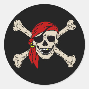 Adesivo Redondo Autocolante Pirate Classic Round