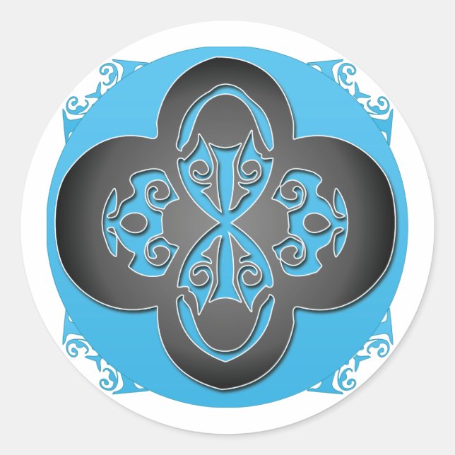 Adesivo Redondo Autocolante preto - Personalizado (Frente)