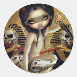 Adesivo Redondo Autocolante "Priestess of Nyarlathotep"