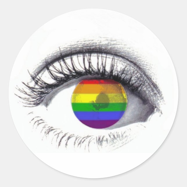 Adesivo Redondo Autocolante Rainbow Eye (Frente)